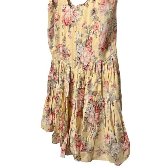 Vanessa Mooney Floral The Elisabeth Bustier Romper Butter Yellow Rose L NEW - Picture 9 of 16